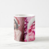 Merry & Bright Lesbische Retro Roze | Aangepaste f Koffiemok (Center)