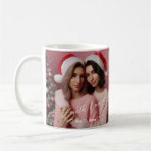 Merry & Bright Lesbische Retro Roze | Aangepaste f Koffiemok (Links)