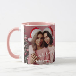 Merry & Bright Lesbische Retro Roze | Aangepaste f Mok