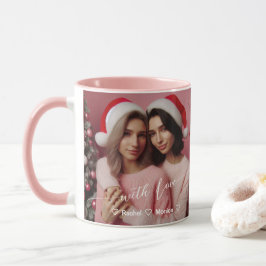 Merry & Bright Lesbische Retro Roze | Aangepaste f Mok