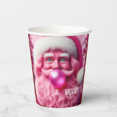 Merry & Bright Lesbische Retro Roze | Aangepaste f Papieren Bekers (Achterkant)