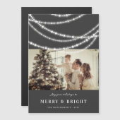 Merry & Bright Light Sparkles Foto Magnetische Kaa (Voorkant / Achterkant)