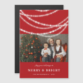 Merry & Bright Light Sparkles Foto Magnetische Kaa (Voorkant / Achterkant)