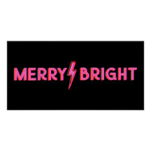 Merry & Bright Lightning Bolt Roze Kerstmis