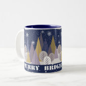 Merry Bright & Magic, bohemisch bos Tweekleurige Koffiemok (Voorkant links)