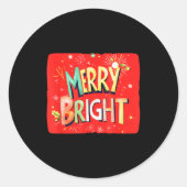 Merry Bright Magic For Holiday Cheer  Ronde Sticker (Voorkant)
