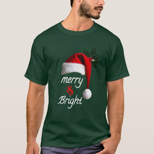 Merry & Bright Mannen T-shirt Stijlvolle vakantie  (Voorkant)