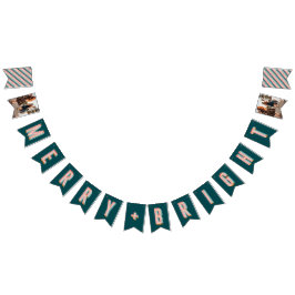 Merry + Bright Marquee Bunting Banner - Blauwgroen