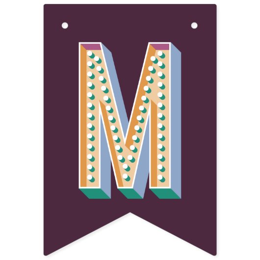 Merry + Bright Marquee Bunting Banner - Paarse (Derde vlag)