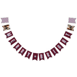 Merry + Bright Marquee Bunting Banner - Rood