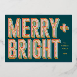 Merry + Bright Marquee Folie Vakantie Kaart - Blau
