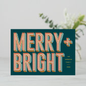 Merry + Bright Marquee Folie Vakantie Kaart - Blau (Staand Voorkant)