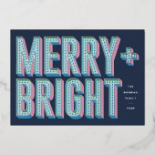 Merry + Bright Marquee Folie Vakantie Kaart - Blau (Voorkant)