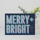 Merry + Bright Marquee Folie Vakantie Kaart - Blau (Staand Voorkant)