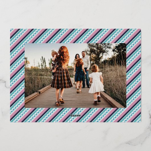 Merry + Bright Marquee Folie Vakantie Kaart - Blau (Achterkant)