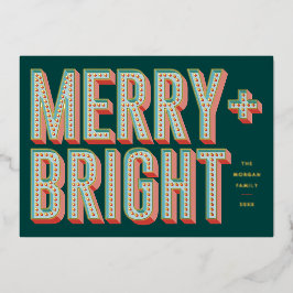 Merry + Bright Marquee Folie Vakantie Kaart - Groe