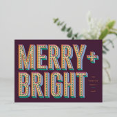 Merry + Bright Marquee Folie Vakantie Kaart - Paar (Staand Voorkant)