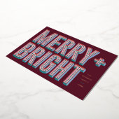 Merry + Bright Marquee Folie Vakantie Kaart - Rood (Gedraaid)