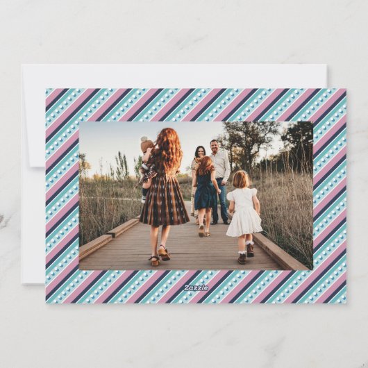 Merry + Bright Marquee Holiday Kaart - Blauw (Achterkant)