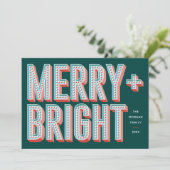 Merry + Bright Marquee Holiday Kaart - Groen (Staand voorkant)