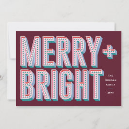 Merry + Bright Marquee Holiday Kaart - Rood