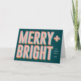 Merry + Bright Marquee Wenskaart - Blauwgroen