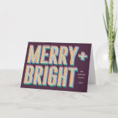 Merry + Bright Marquee Wenskaart - Paarse (Voorkant)