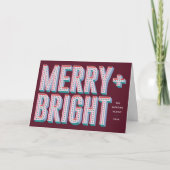 Merry + Bright Marquee Wenskaart - Rood (Voorkant)
