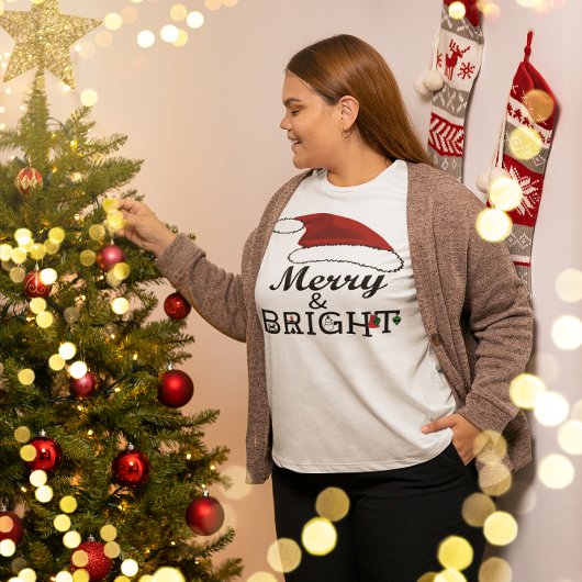 Merry & Bright met Kerstmis met kerstmis, ZSSPG Grote Maat T-shirt