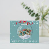 Merry & Bright Minimal Christmas Greeting Card Feestdagenkaart (Staand voorkant)