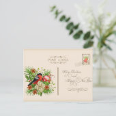 Merry & Bright Minimal Christmas Post Card Briefkaart (Staand voorkant)