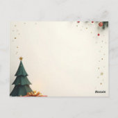 Merry & Bright Minimal Christmas Post Card Briefkaart (Achterkant)