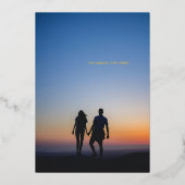 Merry & Bright Minimal Folie Feestdagenkaart (Voorkant)