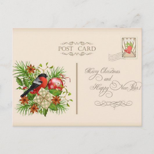 Merry & Bright Minimale Kerst Postkaart (Voorkant)