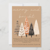 Merry & Bright Minimalist Boho Tan Christmas Schat Feestdagenkaart (Voorkant)