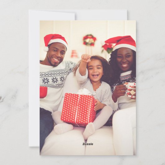 Merry & Bright Minimalist Boho Tan Christmas Schat Feestdagenkaart (Achterkant)