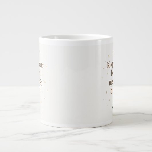 Merry & Bright | Minimalist Christmas Quote mug Grote Koffiekop (Voorkant)