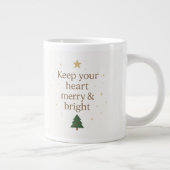 Merry & Bright | Minimalist Christmas Quote mug Grote Koffiekop (Rechts)