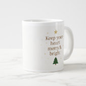 Merry & Bright | Minimalist Christmas Quote mug Grote Koffiekop (Voorkant rechts)