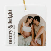 Merry & Bright minimalistische Arch Lijst Boho Chi Keramisch Ornament (Voorkant)