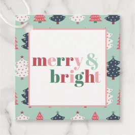 Merry & Bright Mint Tree Square Bedankjes Labels