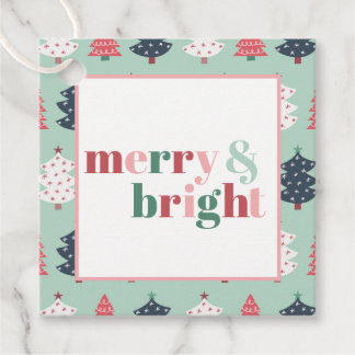 Merry & Bright Mint Tree Square Bedankjes Labels