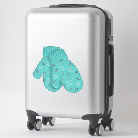 Merry & Bright Mittens | Kerstmis | Vakantiedagen  Sticker (Koffer)