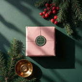 Merry & Bright Modern Groen & Roze Retro Wavy Ronde Sticker