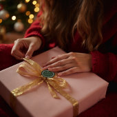 Merry & Bright Modern Groen & Roze Retro Wavy Ronde Sticker