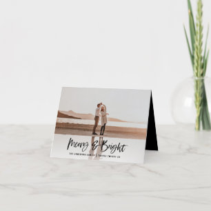 Merry & Bright modern, minimale fotokerst Feestdagen Kaart