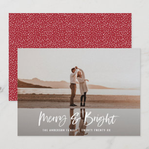 Merry & Bright modern, minimale fotokerst Feestdagenkaart