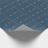 Merry & Bright Modern Navy Blauw & Goud Abstract Cadeaupapier (Hoek)