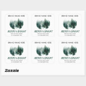 Merry & Bright Modern Pine Trees Candle Label (Vel)