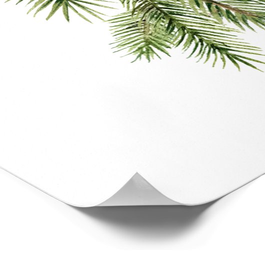 Merry & Bright Modern Red Christmas Tree & Script Poster (Hoek)